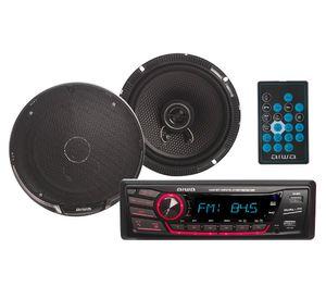 Radio auto bluetooth 1 DIN + parlante CAW2016BT bluetooth negro