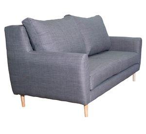 Sofá 2 cuerpos Lenora chenille gris