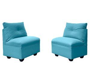Set 2 butacas 1 cuerpo Mateo chenille PP turquesa