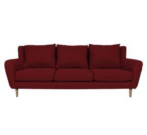 Sofá 3 cuerpos Lenora chenille rojo