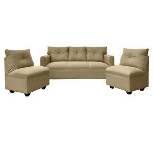 Juego de living 5 cuerpos Mateo chenille PP beige