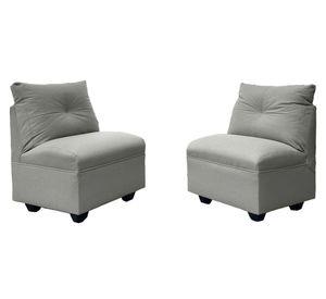 Set 2 butacas 1 cuerpo Mateo chenille PP gris