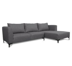 Seccional 3 cuerpos Suria chenille gris