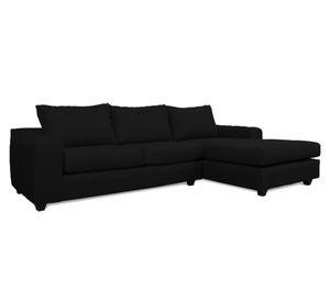 Seccional 3 cuerpos Kandra chenille negro