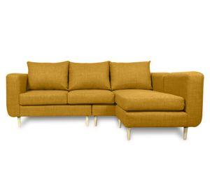 Seccional 3 cuerpos Bollen chenille ambarino