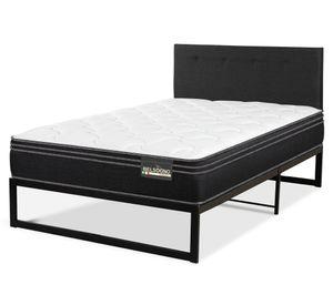 Cama metálica Iron Smart Belsogno Premium 1.5 plazas + respaldo black