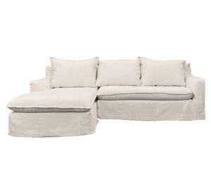 Seccional 3 cuerpos Queule lino blanco hueso