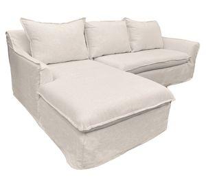 Seccional 3 cuerpos Queule lino blanco hueso