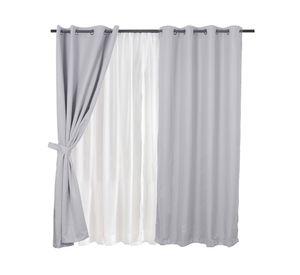 Set cortina 140x220 cm Frutillar gris 8 piezas