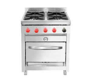 Cocina 4 quemadores acero gas natural