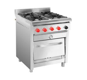 Cocina 4 quemadores acero gas natural