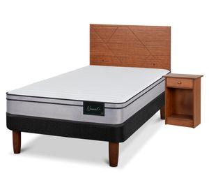 Cama europea Nuvola 1.5 plazas + set Villarrica caramelo