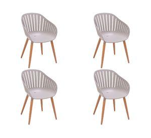 Pack 4 sillas exterior Cannes gris