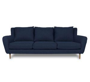 Sofá 3 cuerpos Lenora chenille azul