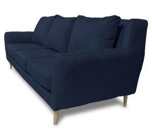 Sofá 3 cuerpos Lenora chenille azul
