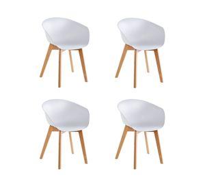 Silla de comedor Tulip apoyabrazos blanco 4 un.