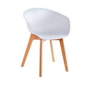 Silla de comedor Tulip apoyabrazos blanco 4 un.