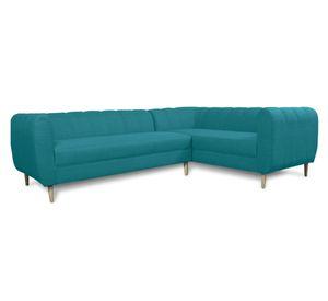Seccional 3 cuerpos Lynette chenille turquesa