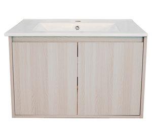 Mueble vanitorio albayalde + Pack baño cromo
