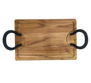 Tabla acacia Asas fierro 50x35x2.4 cm