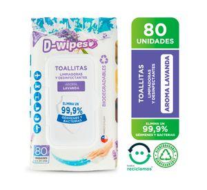 Toallas húmedas desinfectantes Multiusos lavanda 80 un