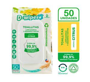 Toallas húmedas desinfectantes Multiusos cítrico 50 un