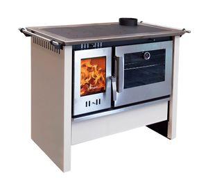 Cocina a leña combustión lenta Allegra XL blanco 11kW