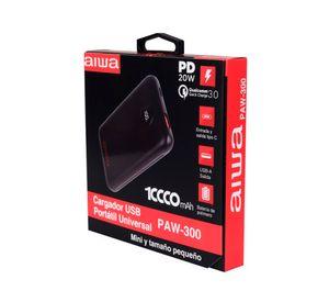 Batería externa 10000 mAh PAW300BK negro