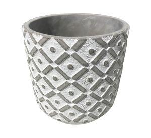 Macetero Rombo textura cemento 13.5x13 cm