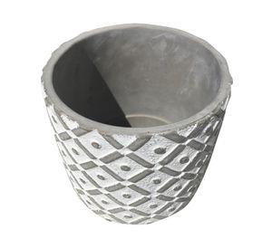 Macetero Rombo textura cemento 13.5x13 cm