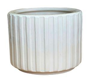 Maceta L Ribbed asso blanco 33 cm