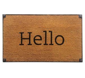 Limpiapiés Borde metal Hello 50x85 cm