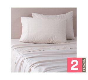 Juego sábanas 2 plazas 180 hilos Refined beige