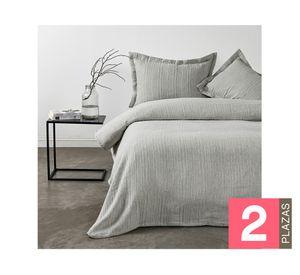 Cubrecama Grooves Sand gris 2 plazas