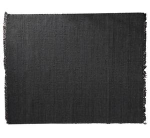 Bajada de cama Handmade yute negro 60x90 cm