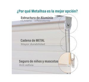 Cortina roller dúo sin cenefa 90x250 cm beige