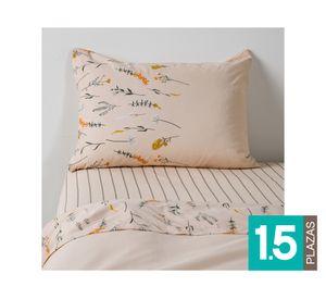 Juego de sábanas 1.5 plazas 200H Floresta diseño