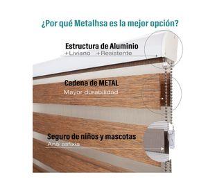 Cortina roller Dúo con cenefa 90x250 cm tabaco