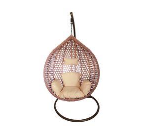 Silla colgante exterior Hawái M caramelo + cojín marfil