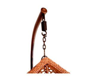 Silla colgante exterior Hawái M caramelo + cojín marfil
