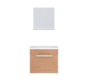 Mueble base vanitorio aéreo con espejo Ágata 42x47x32 cm café