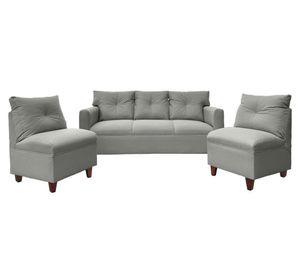 Juego de living 5 cuerpos Mateo chenille PM gris