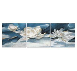 Cuadro oleo Tríptico floral 40x120 cm