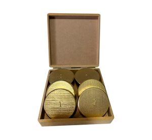 Caja 8 tejos de acero bronceados 4x14x14 cm