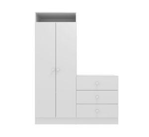 Clóset 2 puertas + Cómoda 3 cajones Pimpolho blanco