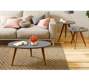 Mesa centro Oval Retro grafito