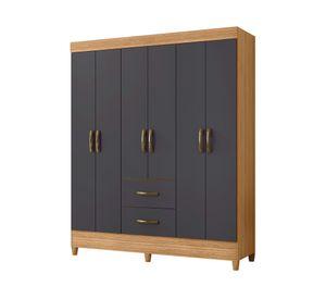 Combo clóset 6 puertas + cómoda Grap gris