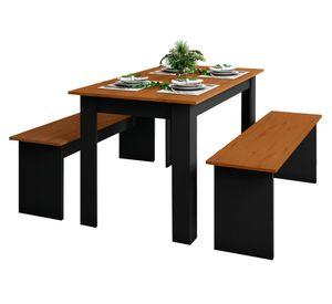 Comedor 2 banquetas Zancini natura negro