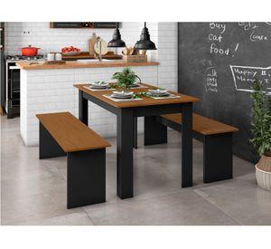 Comedor 2 banquetas Zancini natura negro