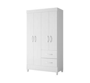 Combo clóset 4 puertas + cómoda 4 cajones Mobi blanco